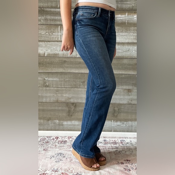 vervet denim mid rise relaxed long tall bootcut jeans revere dark wash T6136 - Picture 4 of 10